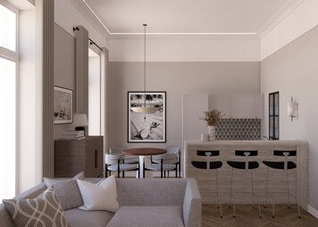 Online design Transitional Combined Living/Dining by Christina N. thumbnail
