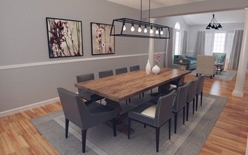 Online design Transitional Combined Living/Dining by Jodi W. thumbnail
