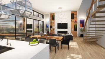 Online design Modern Combined Living/Dining by Jatnna M. thumbnail