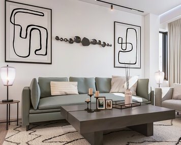 Online design Modern Living Room by Raneem K. thumbnail