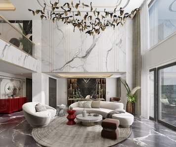 Online design Glamorous Living Room by Nourhan M. thumbnail
