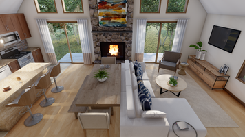 Online design Contemporary Combined Living/Dining by Picharat A. thumbnail