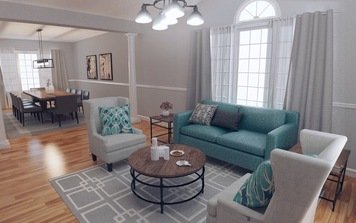 Online design Transitional Combined Living/Dining by Jodi W. thumbnail