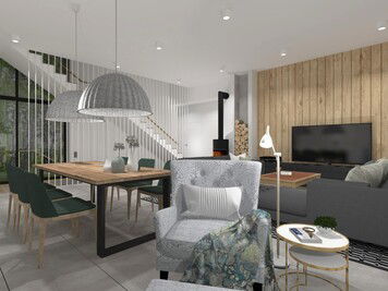 Online design Transitional Combined Living/Dining by Agata M. thumbnail