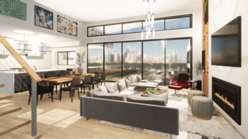 Online design Modern Combined Living/Dining by Jatnna M. thumbnail