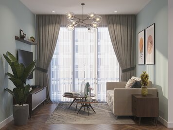 Online design Modern Living Room by Nourhan M. thumbnail