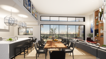Online design Modern Combined Living/Dining by Jatnna M. thumbnail