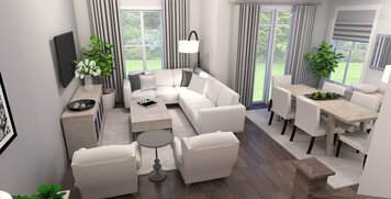 Online design Transitional Combined Living/Dining by Laura A. thumbnail