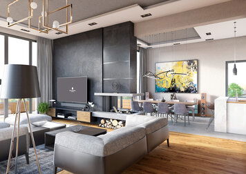 Online design Modern Combined Living/Dining by Rajna S. thumbnail