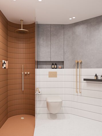 Online design Modern Bathroom by Arpine A. thumbnail