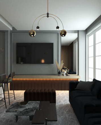 Online design Modern Living Room by Sahar M. thumbnail