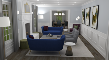 Online design Transitional Combined Living/Dining by Amber K. thumbnail