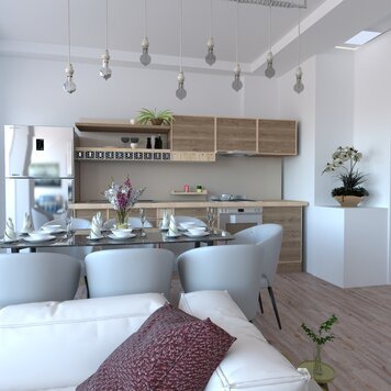 Online design Modern Combined Living/Dining by Klea B. thumbnail