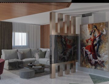 Online design Modern Living Room by Nourhan M. thumbnail