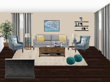 Online design Transitional Living Room by Amisha D. thumbnail