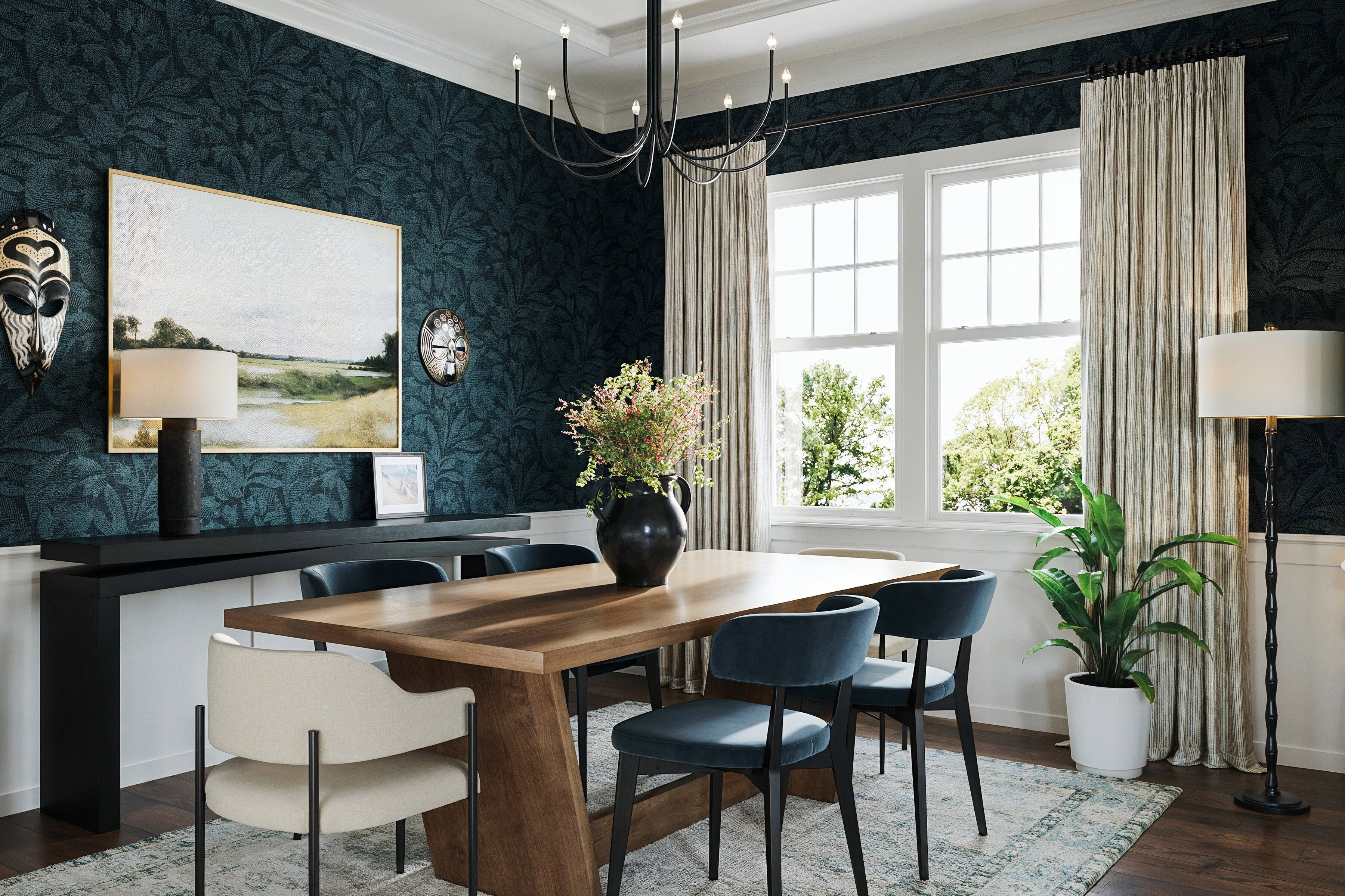 Renderizado de Renovación de Casa Familiar Transicional Elegante