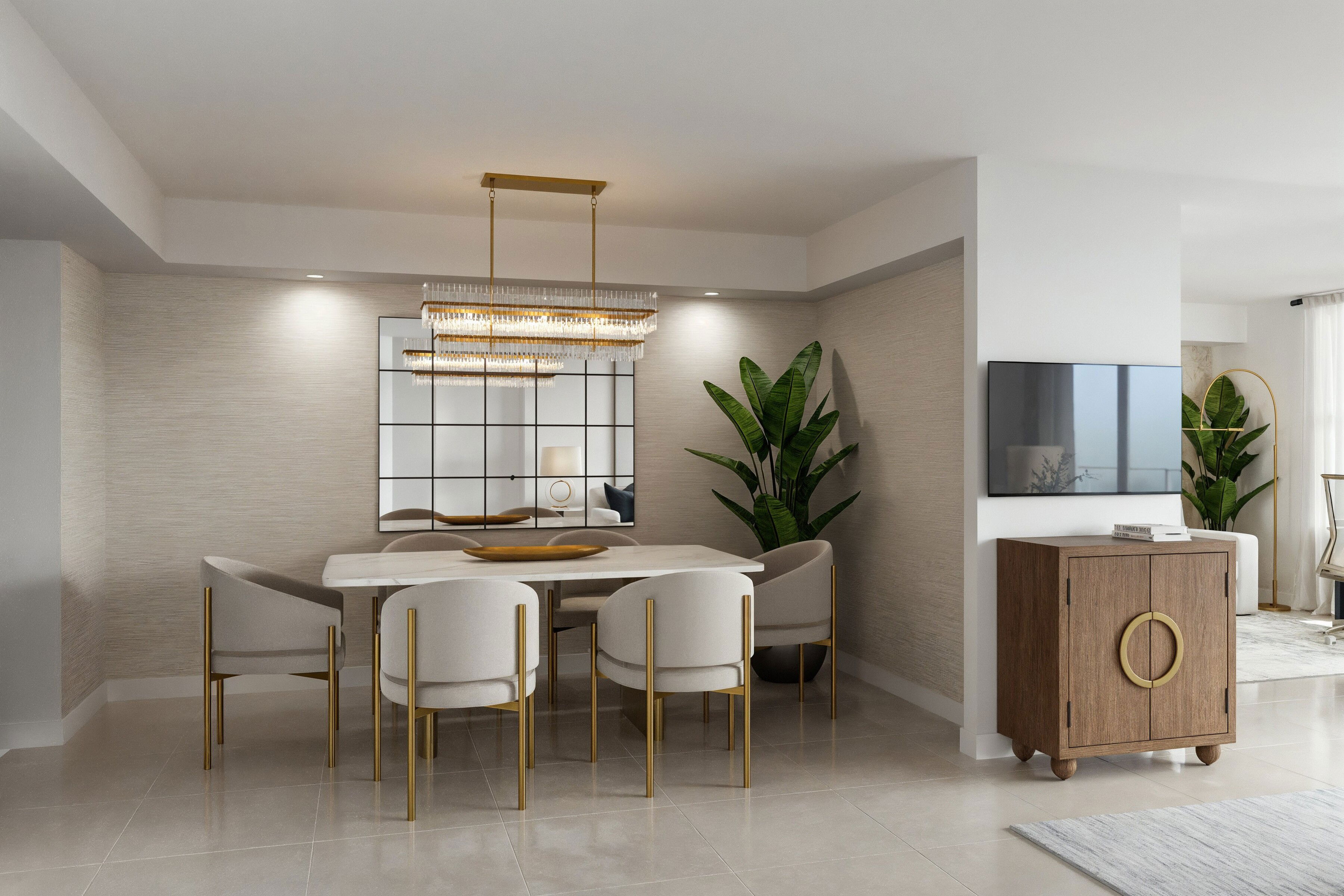 Online Designer Combined Living/Dining 3D Model 1