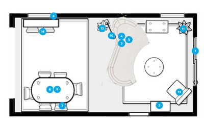 Online Designer Combined Living/Dining Floorplan