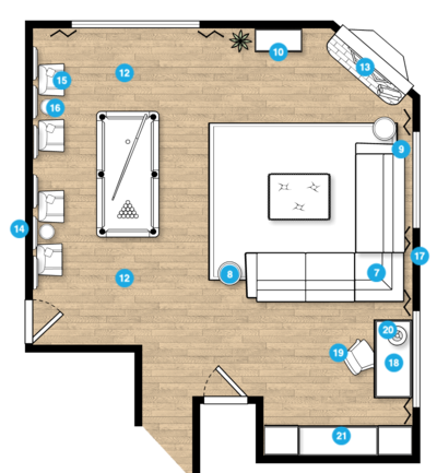 Online Designer Living Room Floorplan