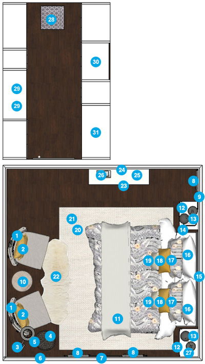 Online Designer Bedroom Floorplan