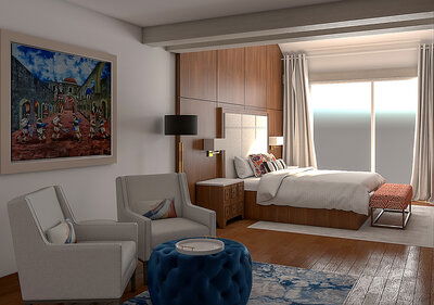 Online Designer Bedroom 3D Model 3