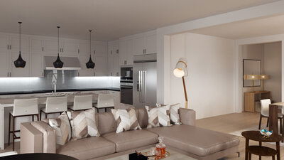 Online Designer Combined Living/Dining 3D Model 3