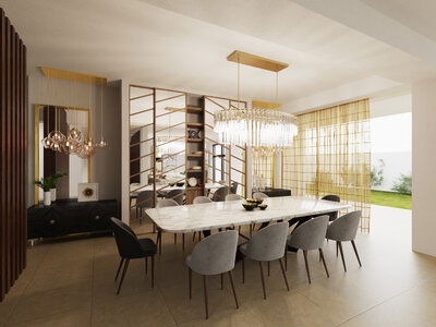 Online Designer Combined Living/Dining 3D Model 3