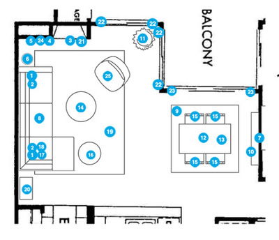 Online Designer Combined Living/Dining Floorplan