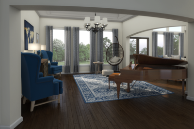 Online Designer Living Room 3D Model 2