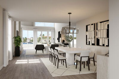 Online Designer Combined Living/Dining 3D Model 2