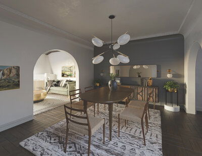 Online Designer Combined Living/Dining 3D Model 2