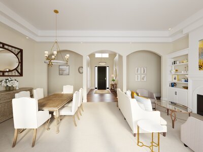 Online Designer Combined Living/Dining 3D Model 4