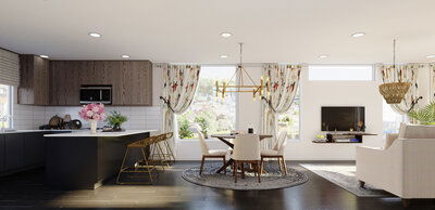 Online Designer Combined Living/Dining 3D Model 2