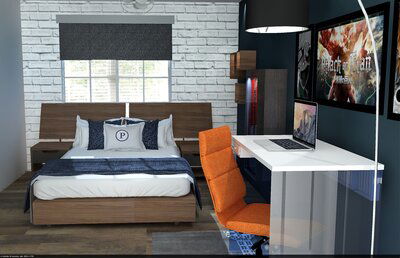 Online Designer Bedroom 3D Model 1