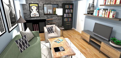 Online Designer Living Room 3D Model 3