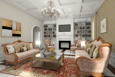 Online Designer Living Room 3D Model 2