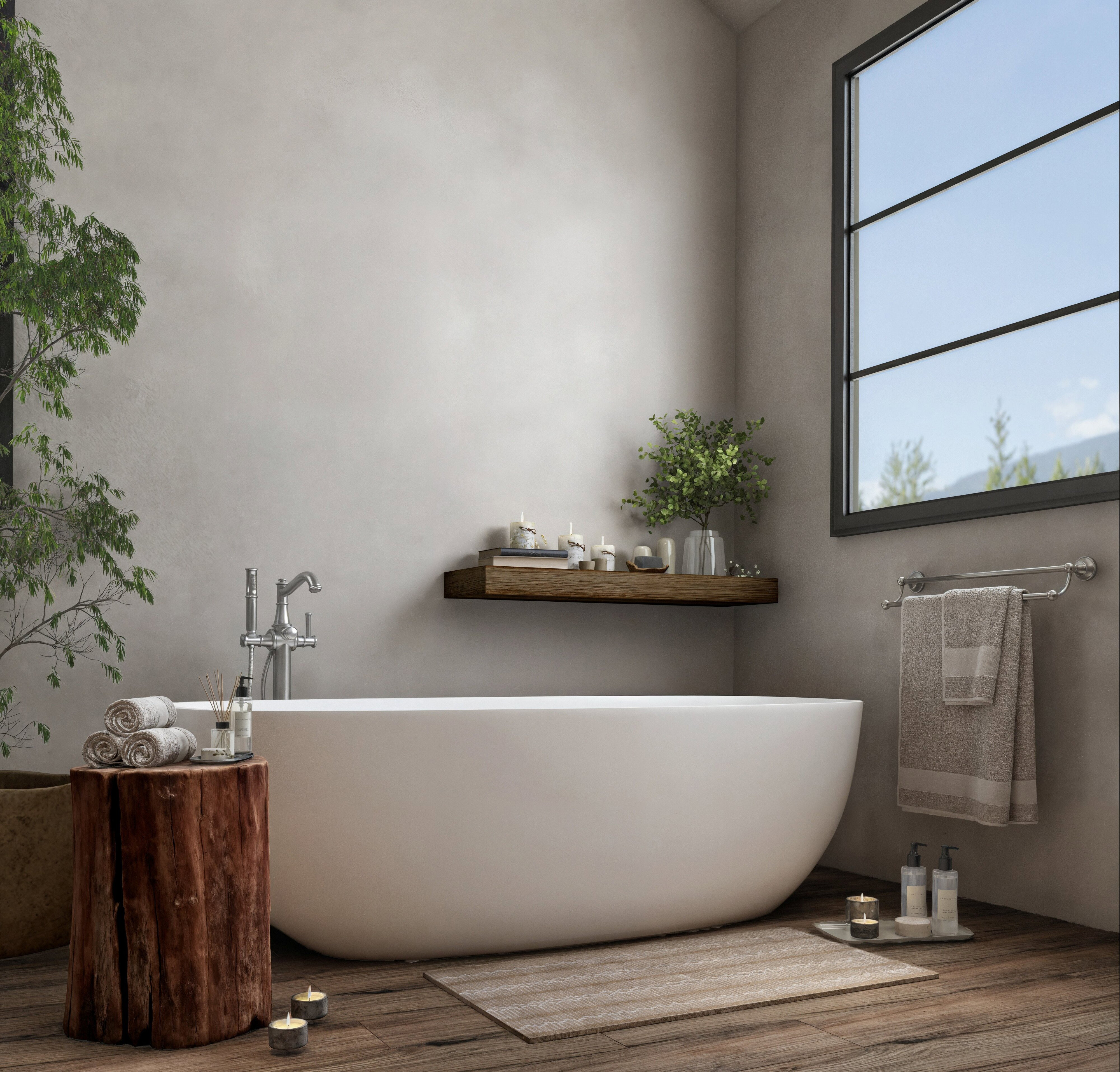 Renderizado de diseño de hogar elegante, transitional y chic