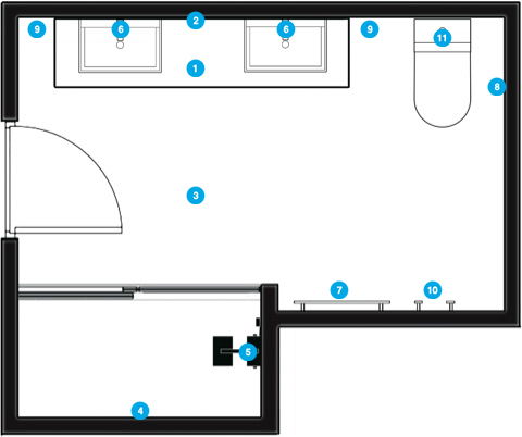 Online Designer Bathroom Floorplan