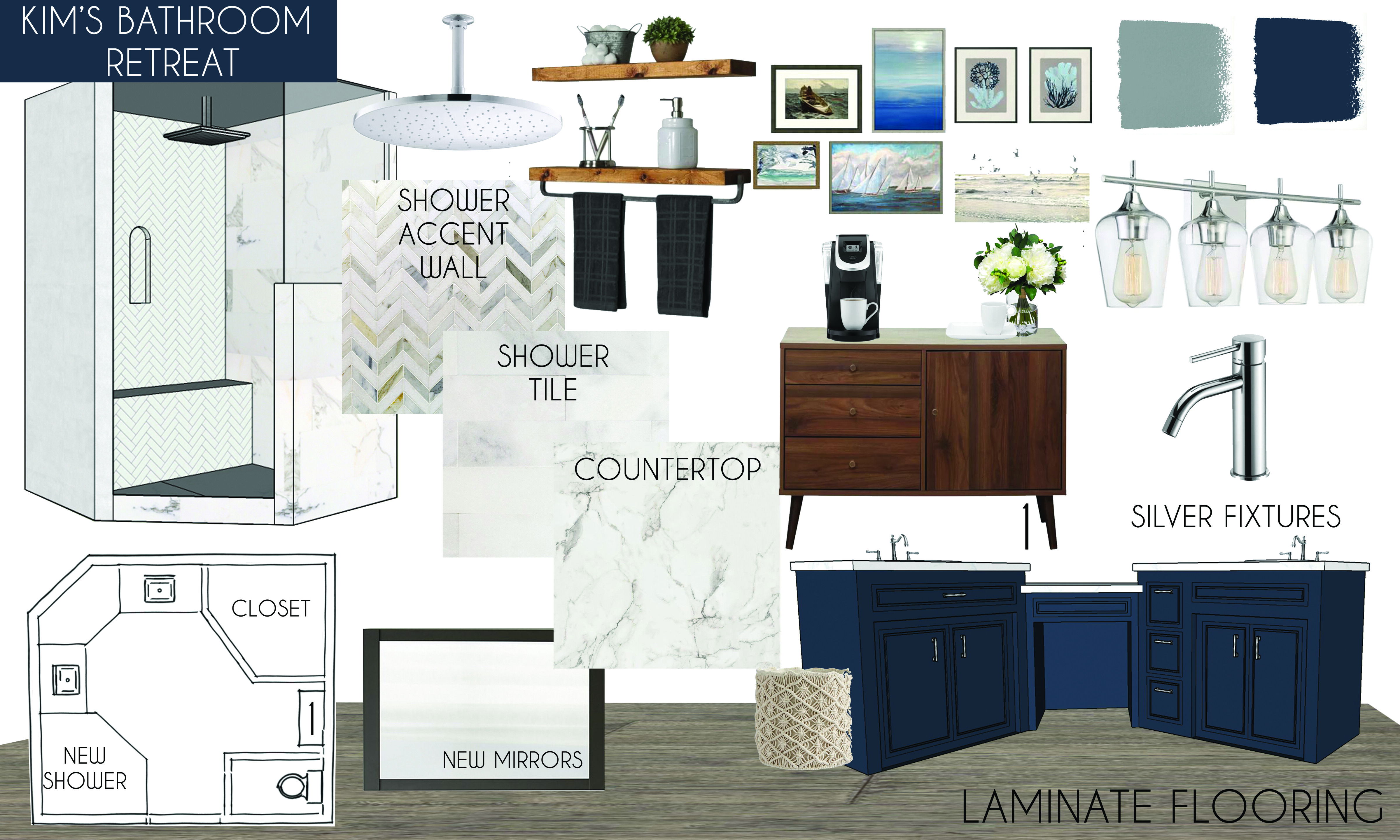 Transitional Style Master Bathroom Remodel  Sarah M. Moodboard 2 thumb