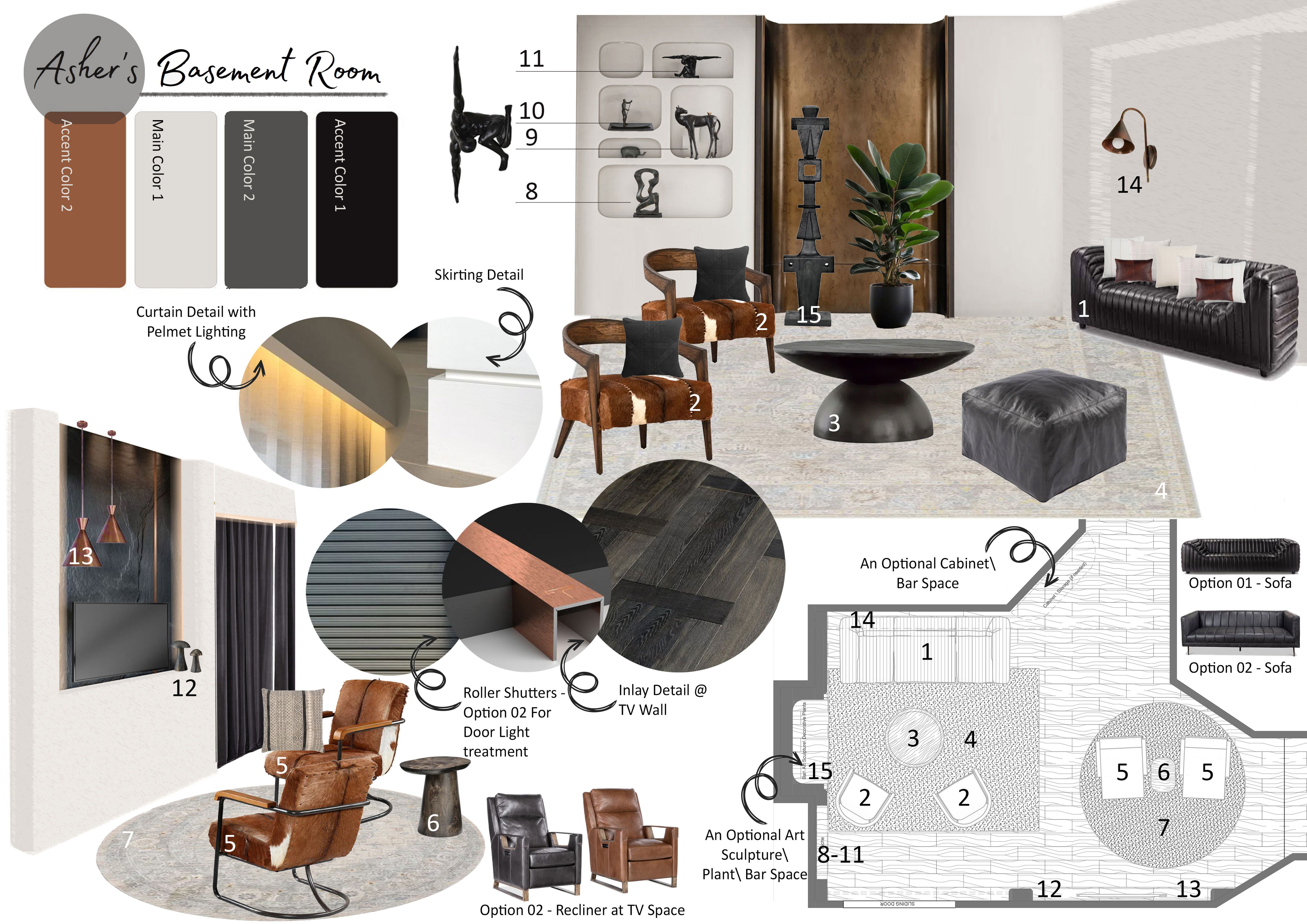 Modern Glam Main Floor & Basement Room Remodel Yusra D. Moodboard 1 thumb