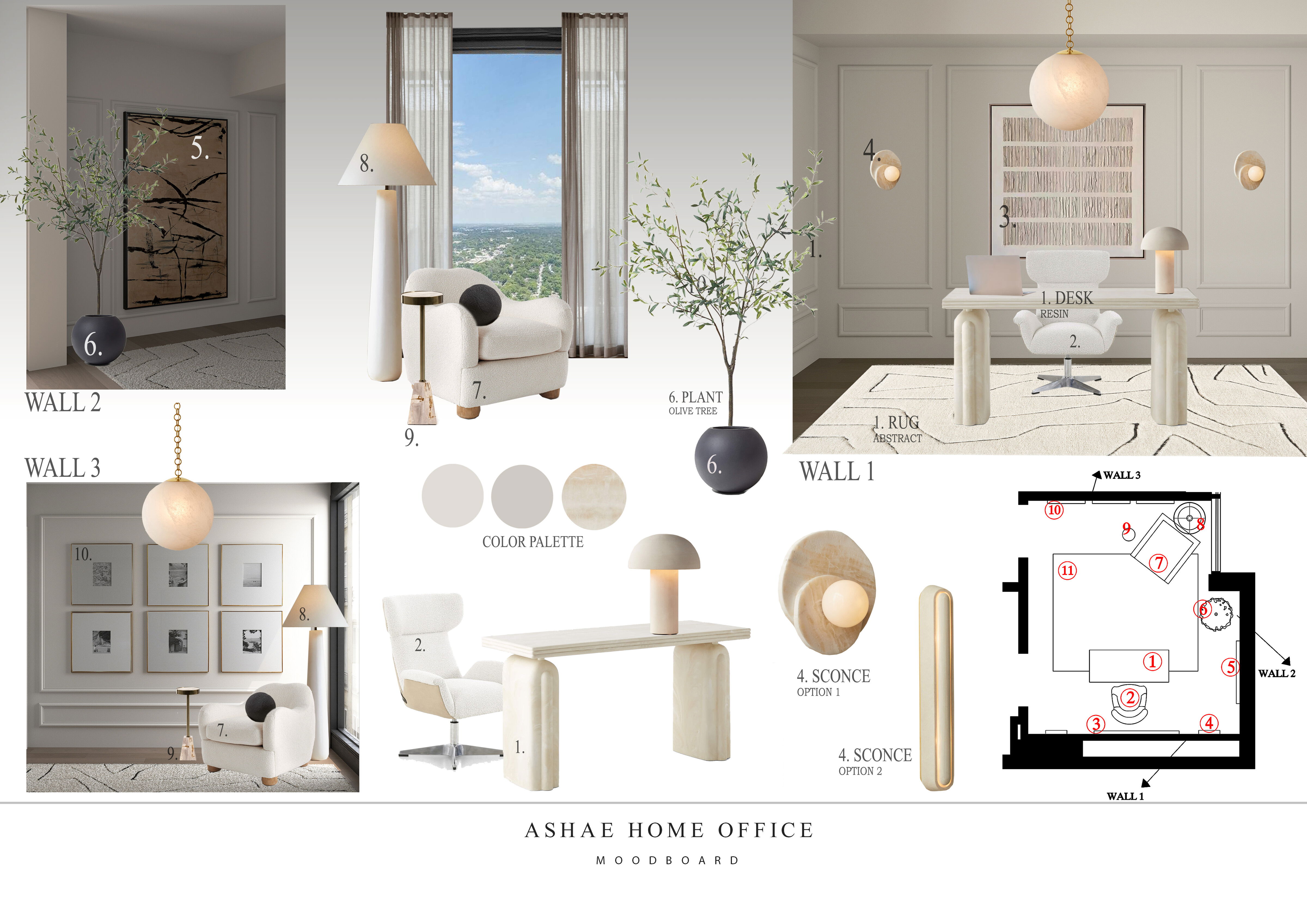 Elegant Contemporary Full Office Design Nathalie I. Moodboard 1 thumb