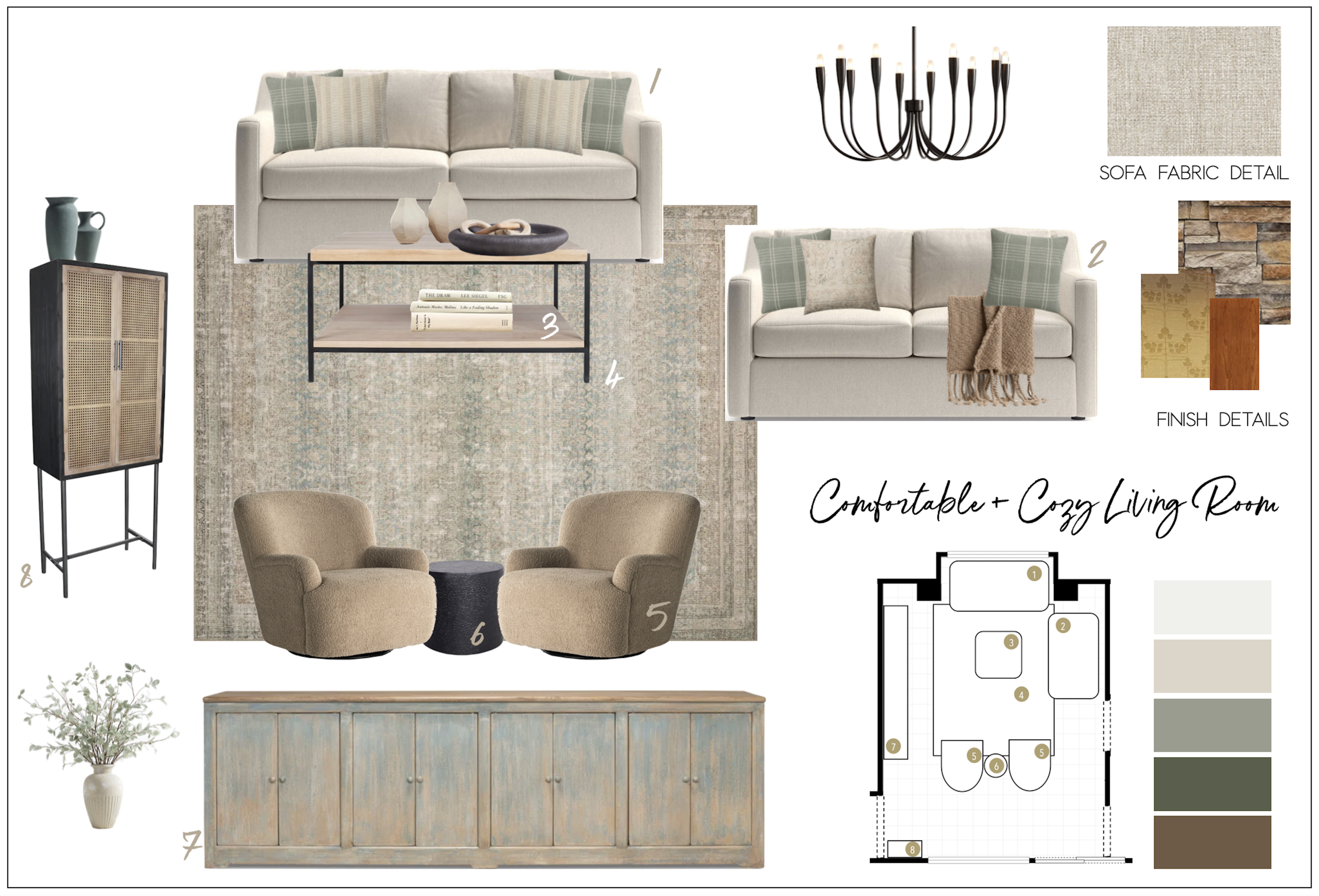 Modern Rustic Living Room Design Sarah R. Moodboard 2 thumb