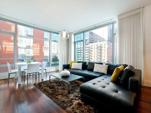 Modern Studio Interior Design with Leather Couch