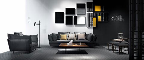 Sleek Minimalist Office Interior Design with Black Furniture