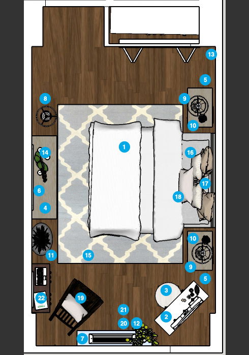 Online Designer Bedroom Floorplan