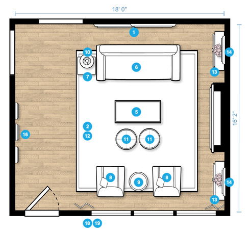 Online Designer Living Room Floorplan