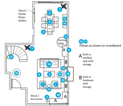 Online Designer Combined Living/Dining Floorplan