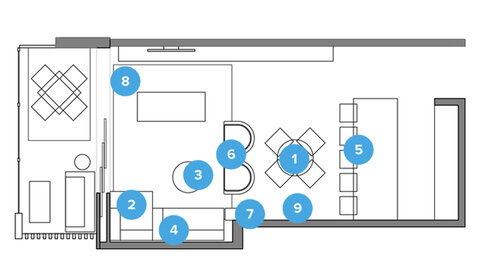 Online Designer Combined Living/Dining Floorplan