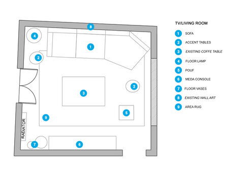 Online Designer Living Room Floorplan