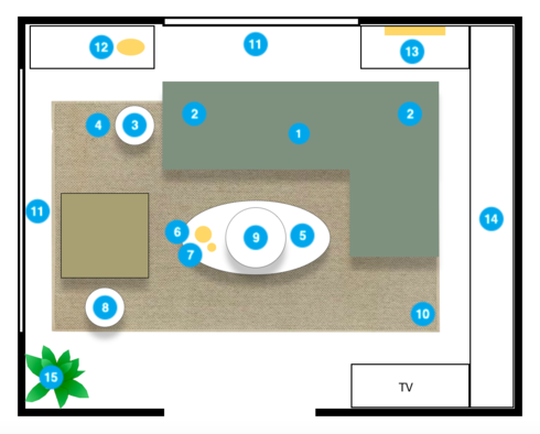 Online Designer Living Room Floorplan